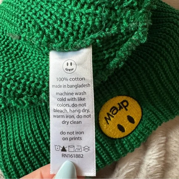 Drew House Green Ribbed Beanie - Picture 5 of 5